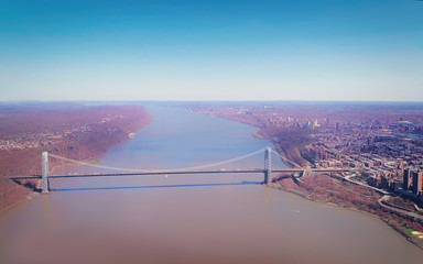 Williamsburg Bridge over East River between Brooklyn and Manhattan