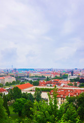Fototapeta na wymiar View of Charles Bridge and Prague Old Town Czechia