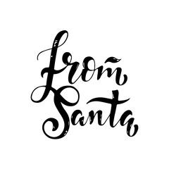 Vintage Merry Christmas And Happy New Year Calligraphic And Typographic Phrase. Hand drawn lettering quote