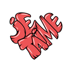 Big heart with lettering - I love you, in all languages of the world