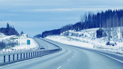 Road in winter Rovaniemi