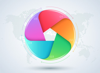 Infographic 3d 5 Stage Business Workflow Diagram