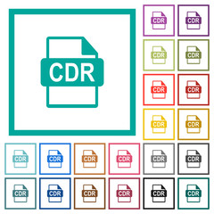 CDR file format flat color icons with quadrant frames