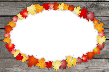 Oval frame made out of leaves