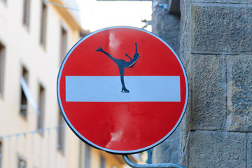 Road sign, street art