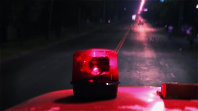 Fire Truck Responding, Siren Close Shot
