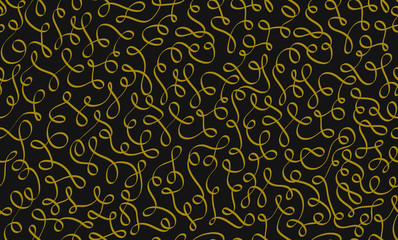 Vector seamless pattern with tangled line. Abstract curves repeating background