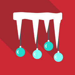 icicle christmas toy Vector illustration Christmas decorations with snowflake christmas tree balls