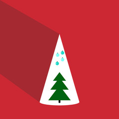 Obraz premium vector illustration of decorated Christmas tree with star