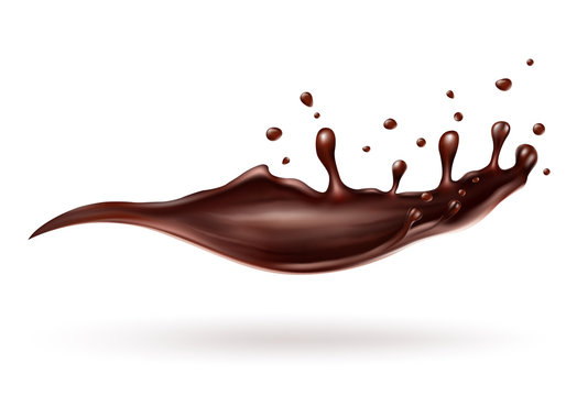 Abstract shape of chocolate splash, isolated on white background