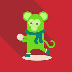 monkey play snowflakes christmas card