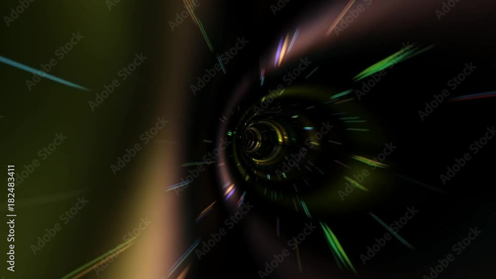 Poster flying inside a beautiful vortex in outer space