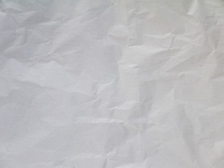 Crumpled recycled white packing paper