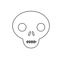 skull outline icon vector