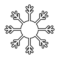 outline snowflake silhouette icon isolated on white background vector