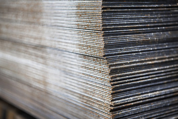 pile of steel sheets