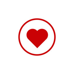 Heart icon, love symbol, isolated vector