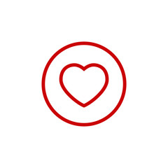 Heart icon, love symbol, isolated vector