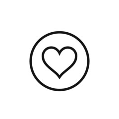 Heart, love symbol, linear vector icon