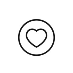 Heart, love symbol, linear vector icon