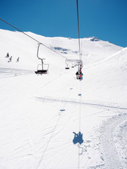 Fototapeta na wymiar Lift on ski resort