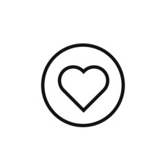 Heart, love symbol, linear vector icon