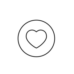 Heart, love symbol, linear vector icon