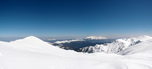 landscape of mountain with snow