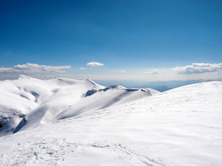Fototapeta na wymiar landscape of mountain with snow