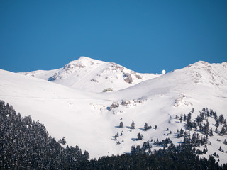 landscape of mountain with snow