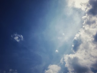 Naklejka na ściany i meble blue sky and clouds in summer background.