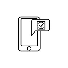 Phone parcel tracking line icon