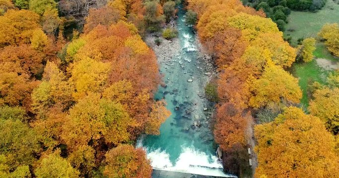 Aerial flight with drone over the Vikos Canyon