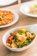 Fried fish with celery