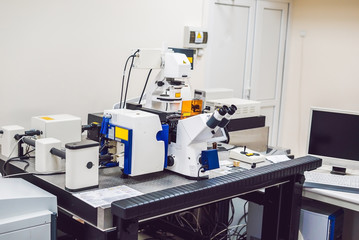 confocal optical laser scanning microscope for biological samples
