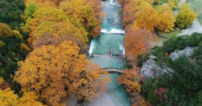 Aerial flight with drone over the Vikos Canyon
