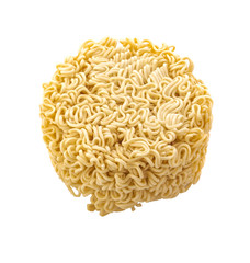 Instant noodles on a white background