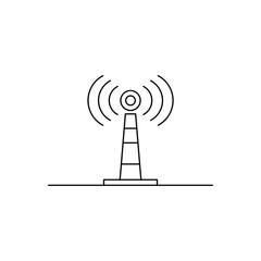 Signal tower logo icon outline design vector illustration for your brand, company