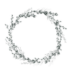 Festive, spring, fruit, berry, forest, meadow, field, village wreath. Watercolor. Graphic arts. Illustration