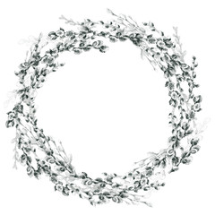 Festive, spring, fruit, berry, forest, meadow, field, village wreath. Watercolor. Graphic arts. Illustration