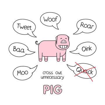 Cartoon Pig Kids Learning Game