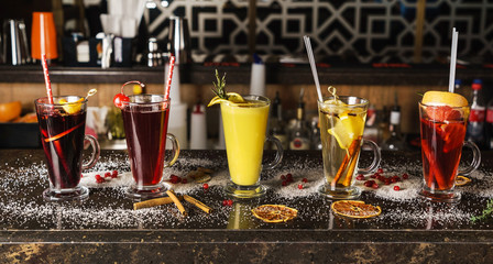 winter drinks in the cafe