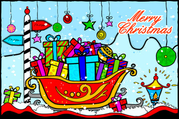 Merry Christmas and Happy New Year Holiday greetings background