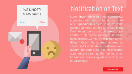 Notification On Text Conceptual Banner