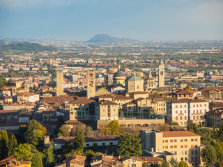 Fototapeta na wymiar Bergamo. One of the beautiful city in Italy. Lombardia. Landscape on the old city from Saint Vigilio