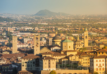 Fototapeta premium Bergamo. One of the beautiful city in Italy. Lombardia. Landscape on the old city from Saint Vigilio