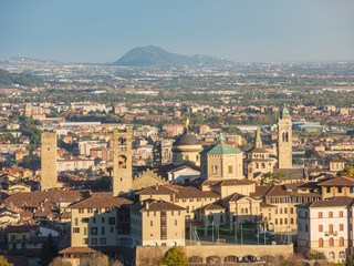 Fototapeta premium Bergamo. One of the beautiful city in Italy. Lombardia. Landscape on the old city from Saint Vigilio