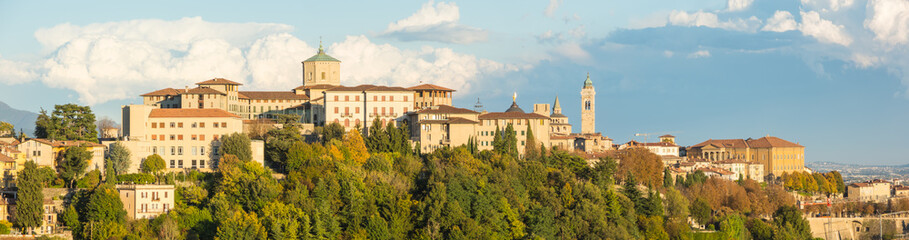 Obraz premium Bergamo. One of the beautiful city in Italy. Lombardia. Landscape on the old city from the hills