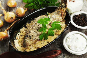  Fish in sour cream sauce