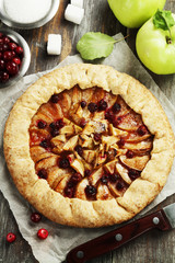 Galette with apples and cranberry